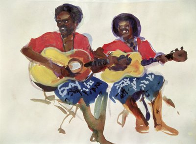 Fijische gitaar duo, 1985 door Ted Blackall